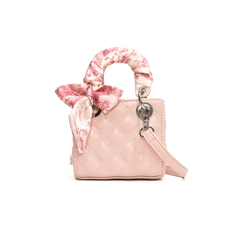 Free shipping hot selling lovely diamond check embroidered thread silk scarf Diana bag new style all fashion small square bag