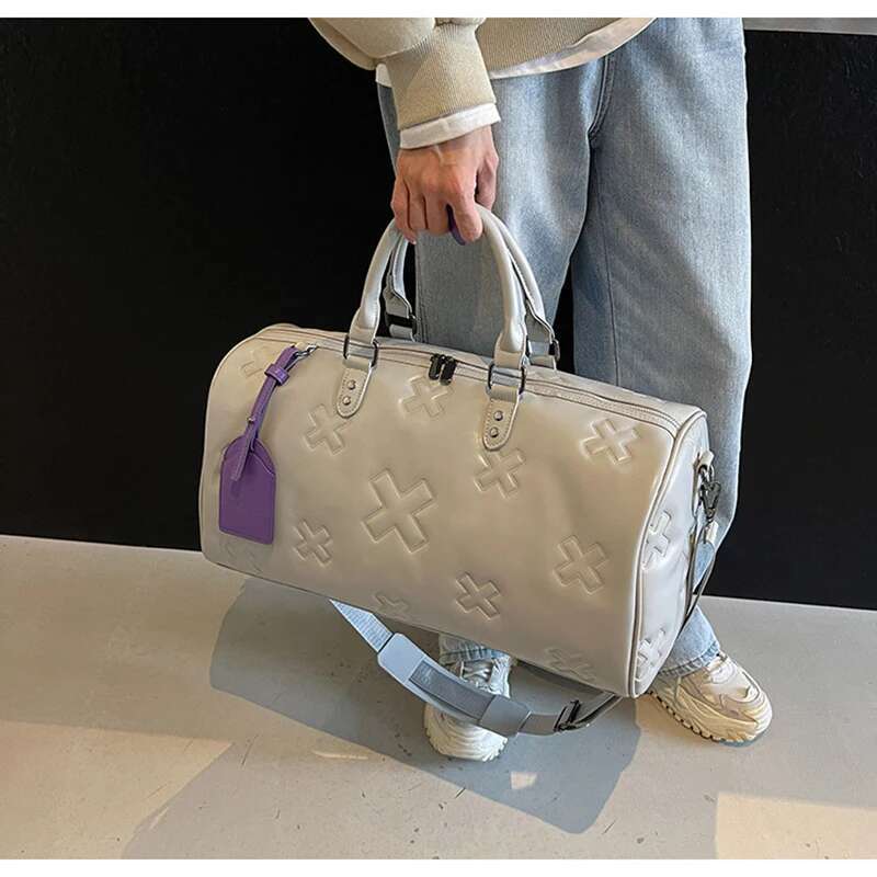 Women's Travel Duffle Fashion PU Leather Gym Fiess Yoga Lage Boston Handbag Outdoor Sports Suitcase Shoulder Tote Bag