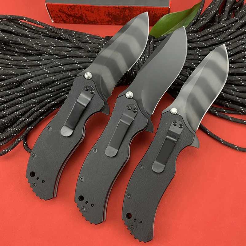 0350 Pocket Folding Knife Half Tooth Tiger pattern Titanium S30V Knife Outdoor Hunting Survival Knives EDC Multipurpose ToolsZ250329