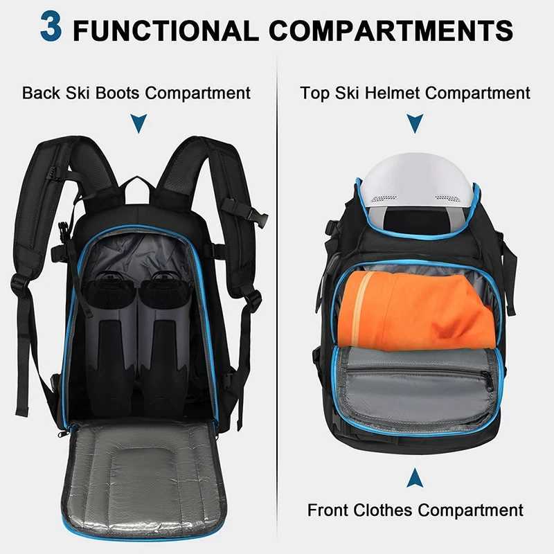 Geestock 50l ski bag large acidic ski bag waterproof and breathable ski boot bag storage user outsourcing W250329