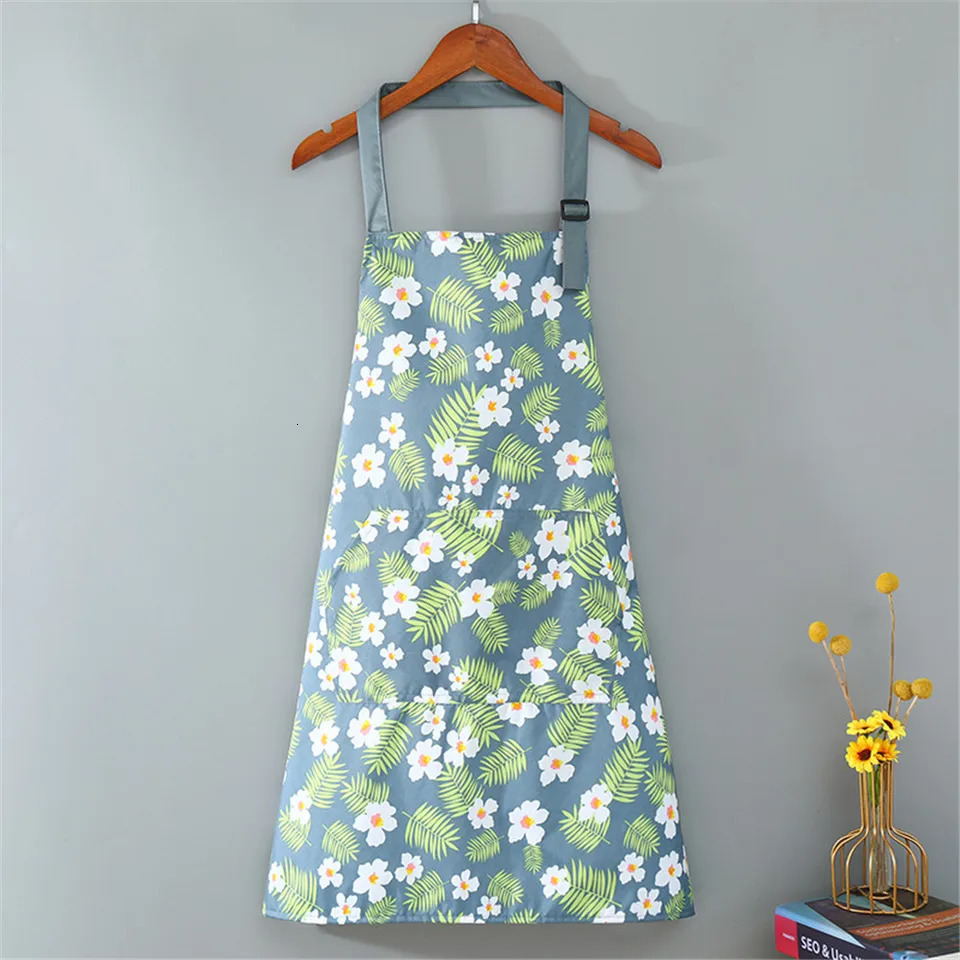Cute Flower Kitchen Household Oil-Proof Cooking Apron For Women Children Men Kitchen Waterproof Adult Coffee Baking Accessories 250328