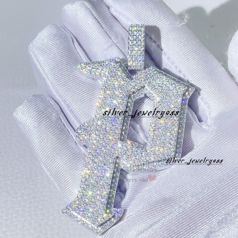 Pass Diamond Tester Hip Hop Iced Out Classic Design Moissanite Diamond Letter Pendant