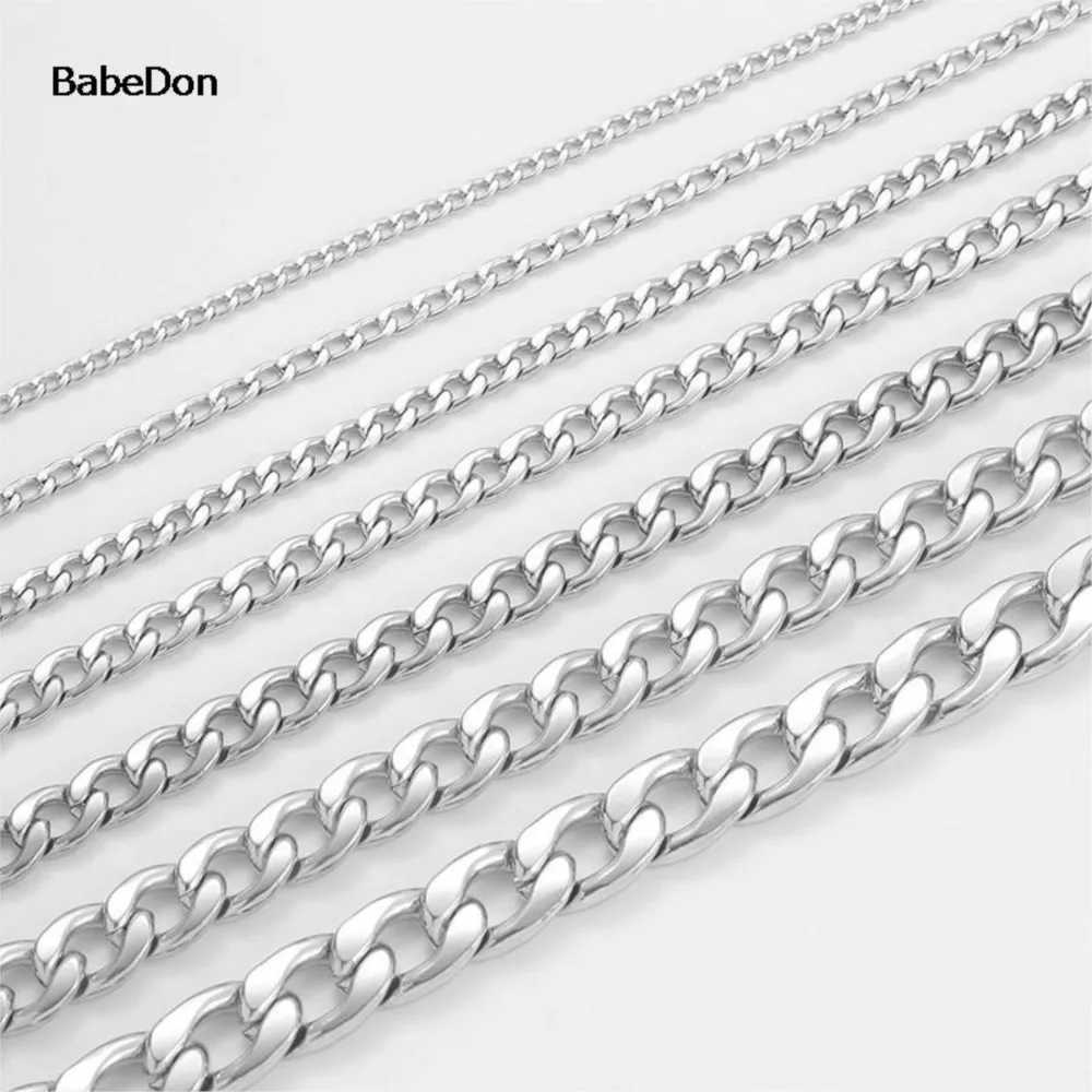 Womens Stainless Steel Curled Cuban Link NK Chain Steel Basic Punk Mens Necklace Jewelry Gift Free Delivery Y250329