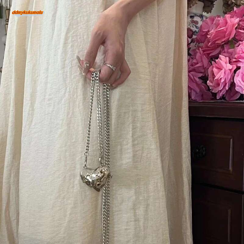 Fashionable Metal Heart Waistband Satchel Pearl Chain Crossbody Bags For Women Shoulder Bag Handbag Accessories ddmykukumalu