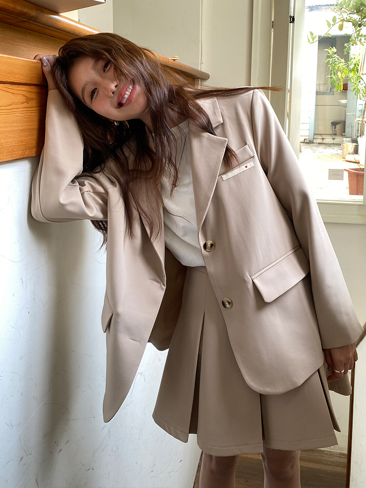 F328Chic Student-Friendly Women's Lightweight Suit Coat for Transitional Weather
