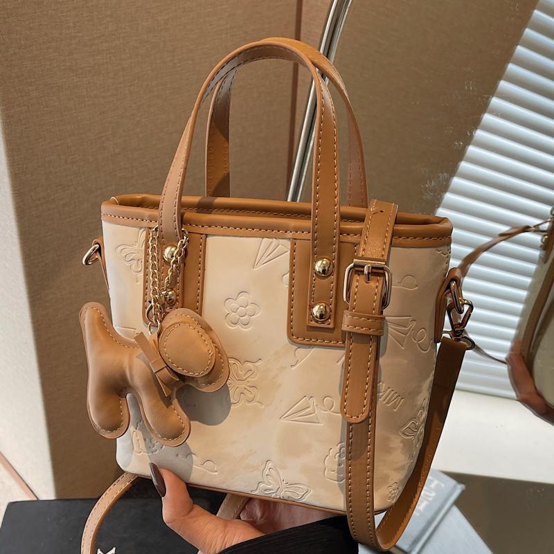 Crossbody bag popular texture small bag women's new embossed small casual women's portable bucket bag 2025s hot