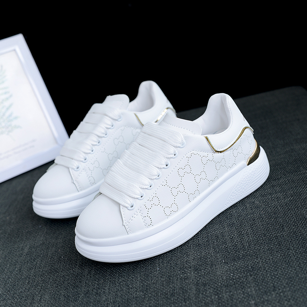 designer shoes 2025 Summer women's holey white shoes Men's stylish trendy sports shoes Couples' leisure shoes Thick-soled shoes