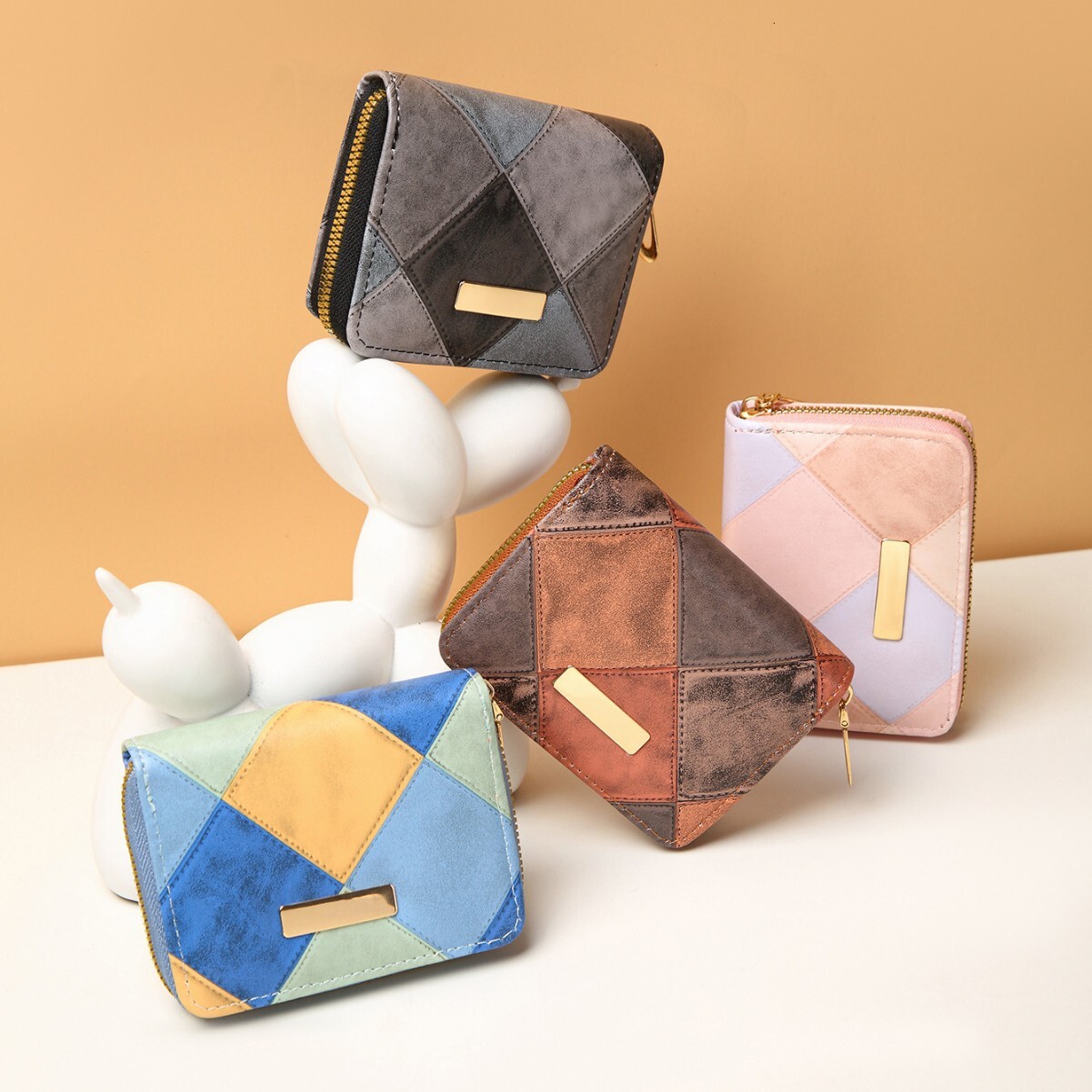 Designer Bag New Lingge Women's Card Bag Fashion Color Blocked Zero Wallet 2025 Leisure Wallet Short Personalized Handheld Small Bag