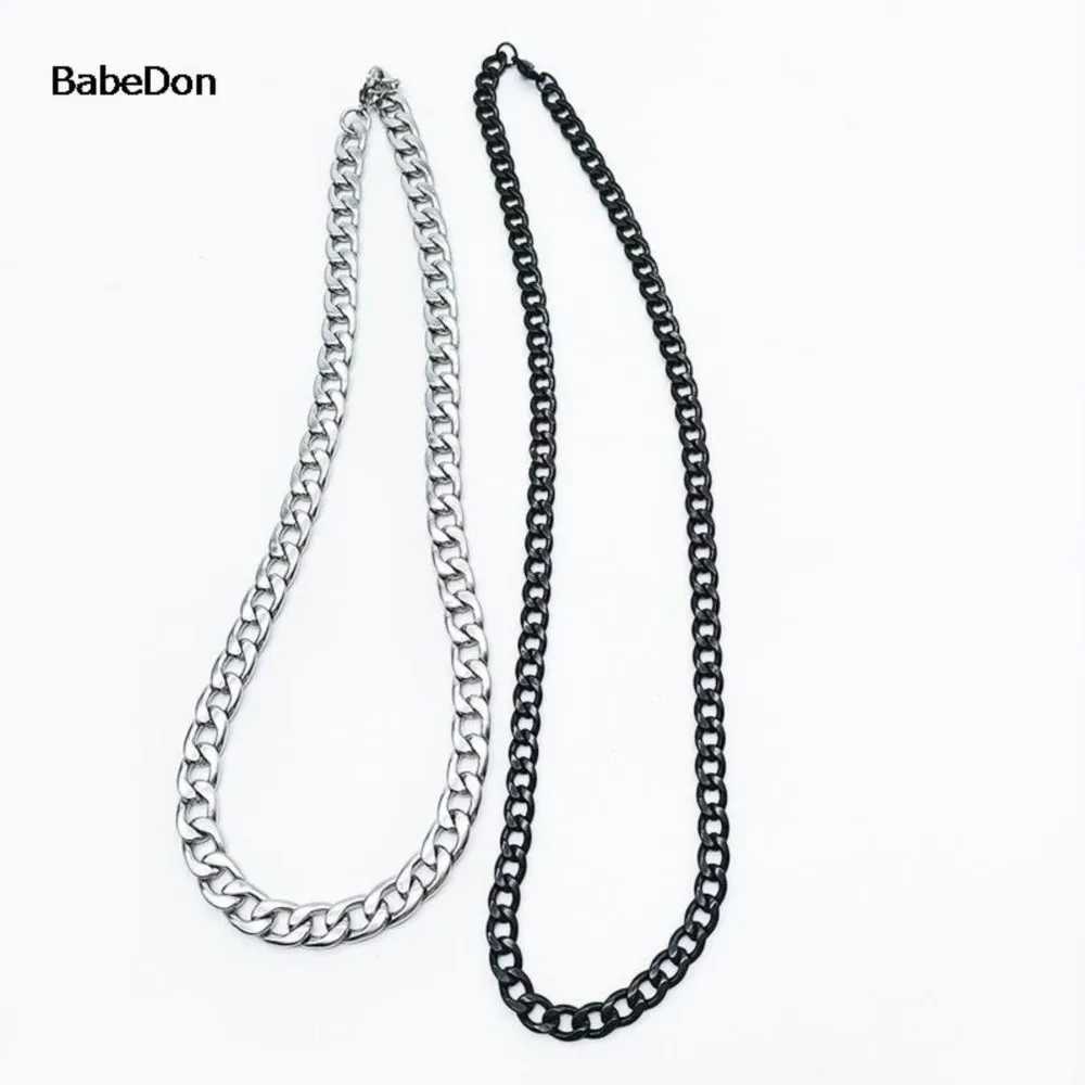 Womens Stainless Steel Curled Cuban Link NK Chain Steel Basic Punk Mens Necklace Jewelry Gift Free Delivery Y250329