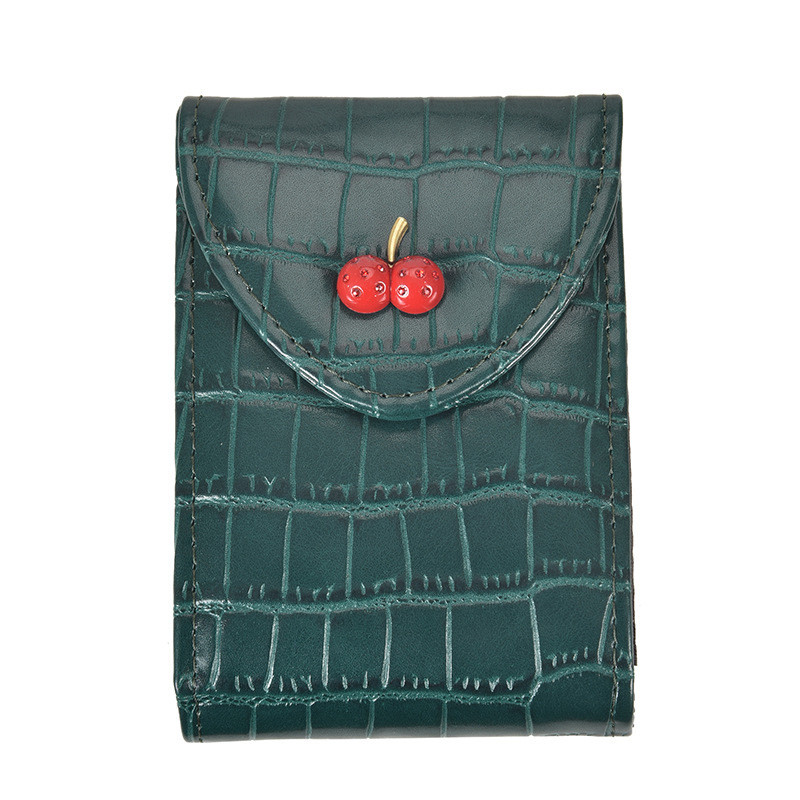 Light Luxury Designer Bag 2025 Spring New Cherry Pattern Organ Card Bag Crocodile Pattern Fashion Multi Functional Handbag Mini Wallet