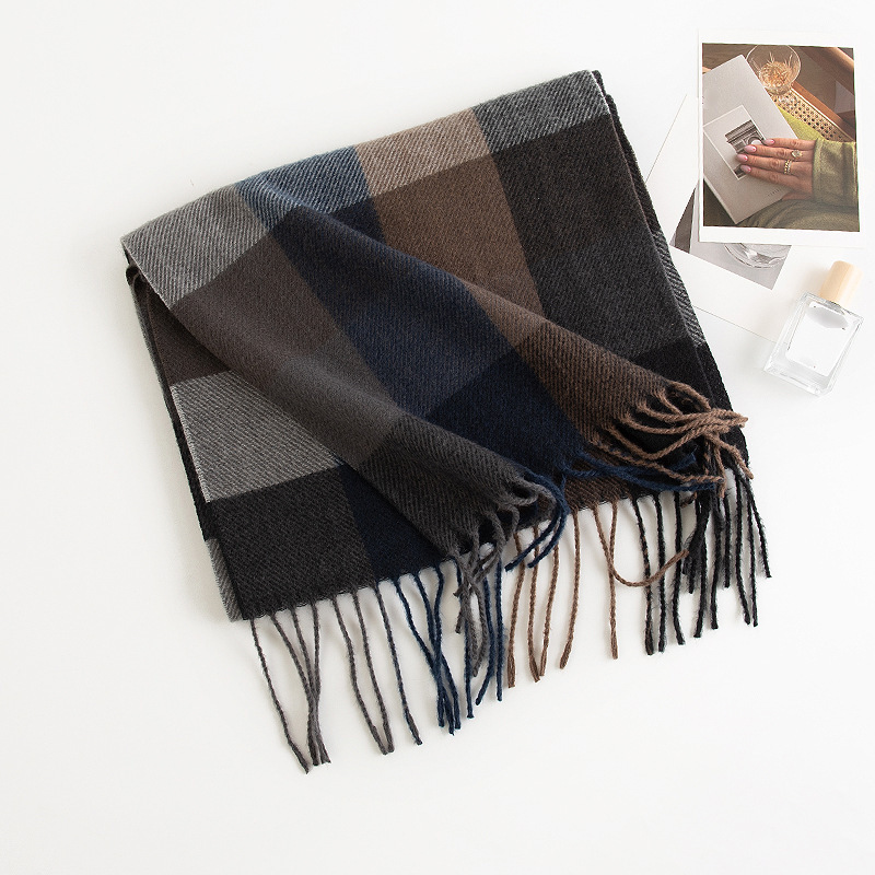 K256 Clearance imitation cashmere plaid scarf women autumn and winter atmosphere foreign trade fashion all-match cold protection warm neck shawl