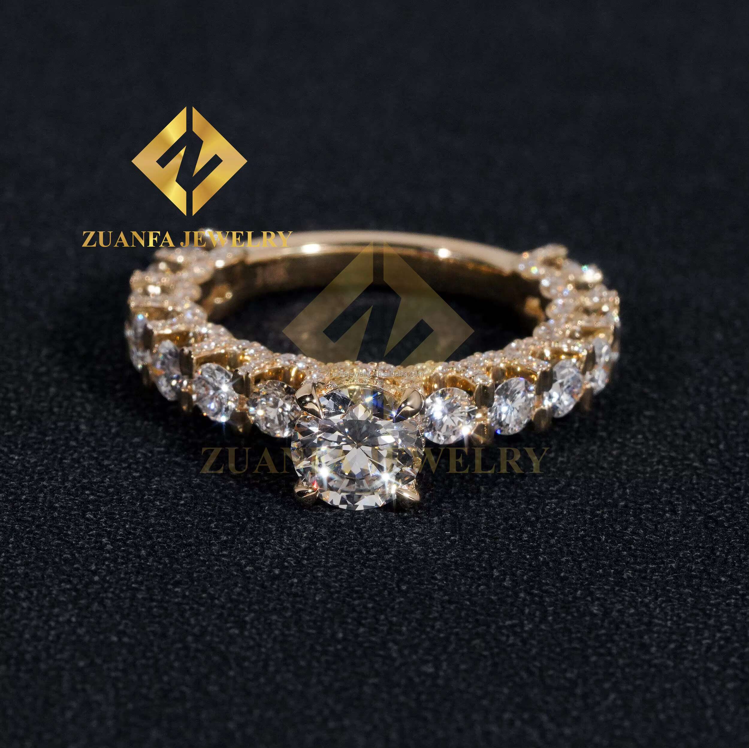 10k Real Gold Boutique Bridal Wedding Jewelry Flawless 8.5mm 3Ct Asscher Moissanite Diamond Engagement Wedding Solitaire Ring
