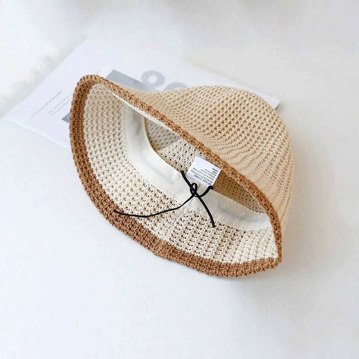 Summer Thin Breathable Fisherman Hat Trendy Sunshade Basin Hat Internet Celebrity Versatile Fashion Short Brim Woven Bucket Hat X250329