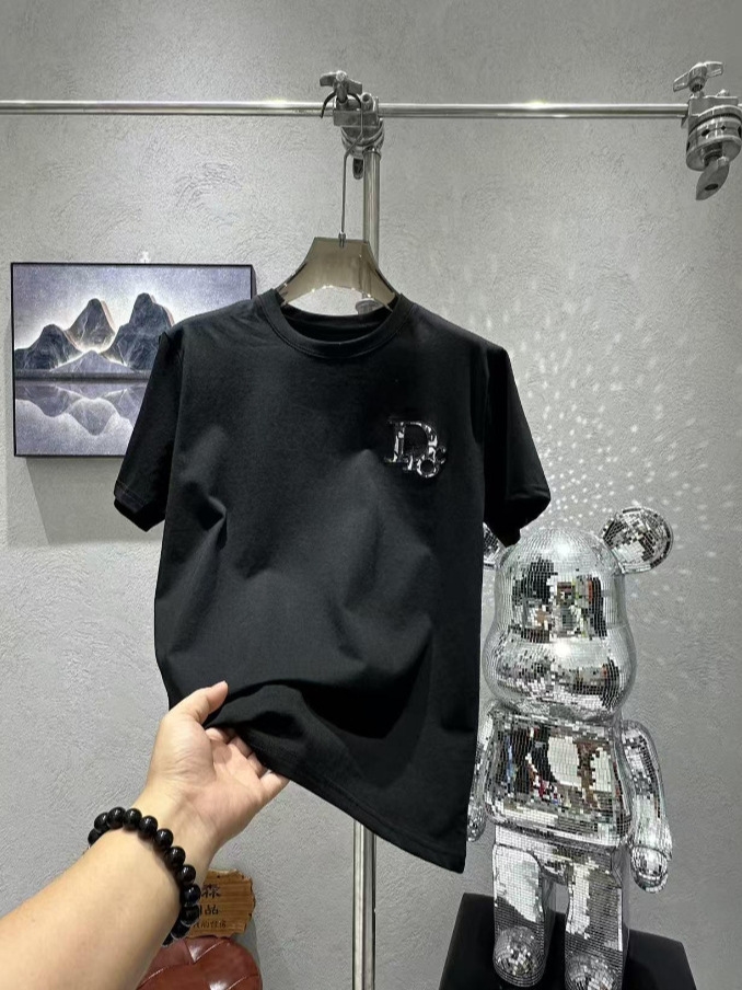 2025 new men's short sleeve letter printing couple fashion trend round neck short sleeve breathable loose all match half sleeve gentle
