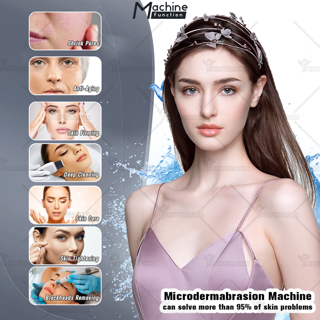 14 IN 1 H2O Dermabrasion Facial Machine Aqua Face Clean Microdermabrasion Professional Oxygen Facial Equipment Crystal Diamond Water Peeling