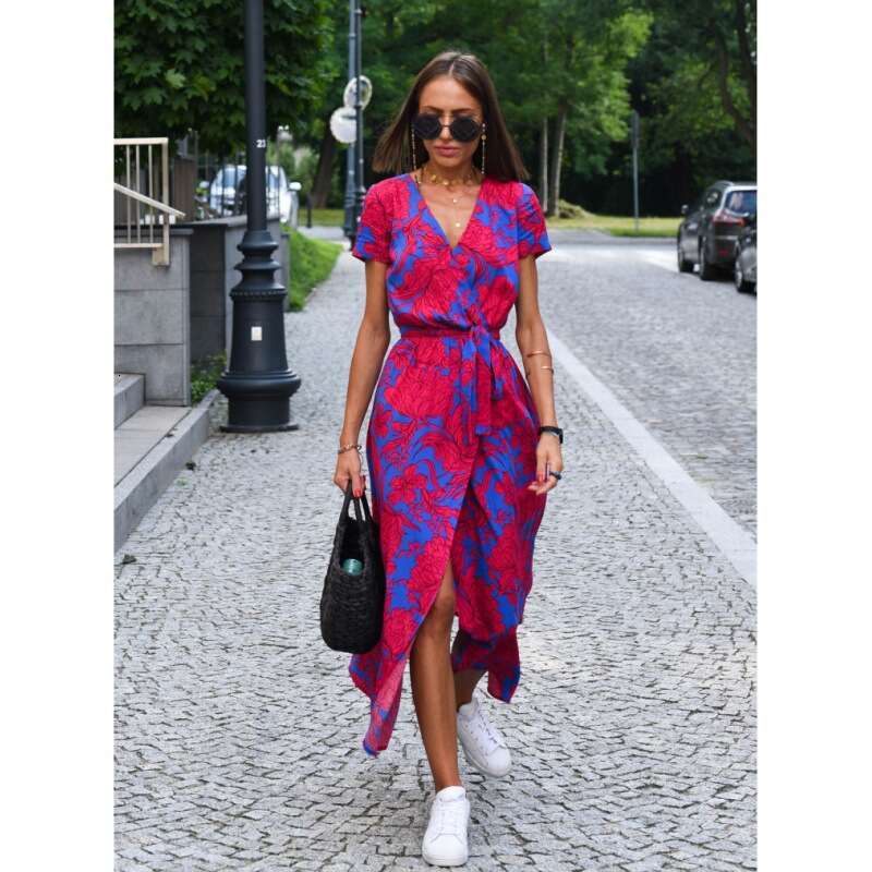 Dresses for Woman Party Dresses for Woman Designer Summer Dress Undefined Goth Designer Dress 2025 Womens Summer New V-neck Printed Lace Up Dress clot