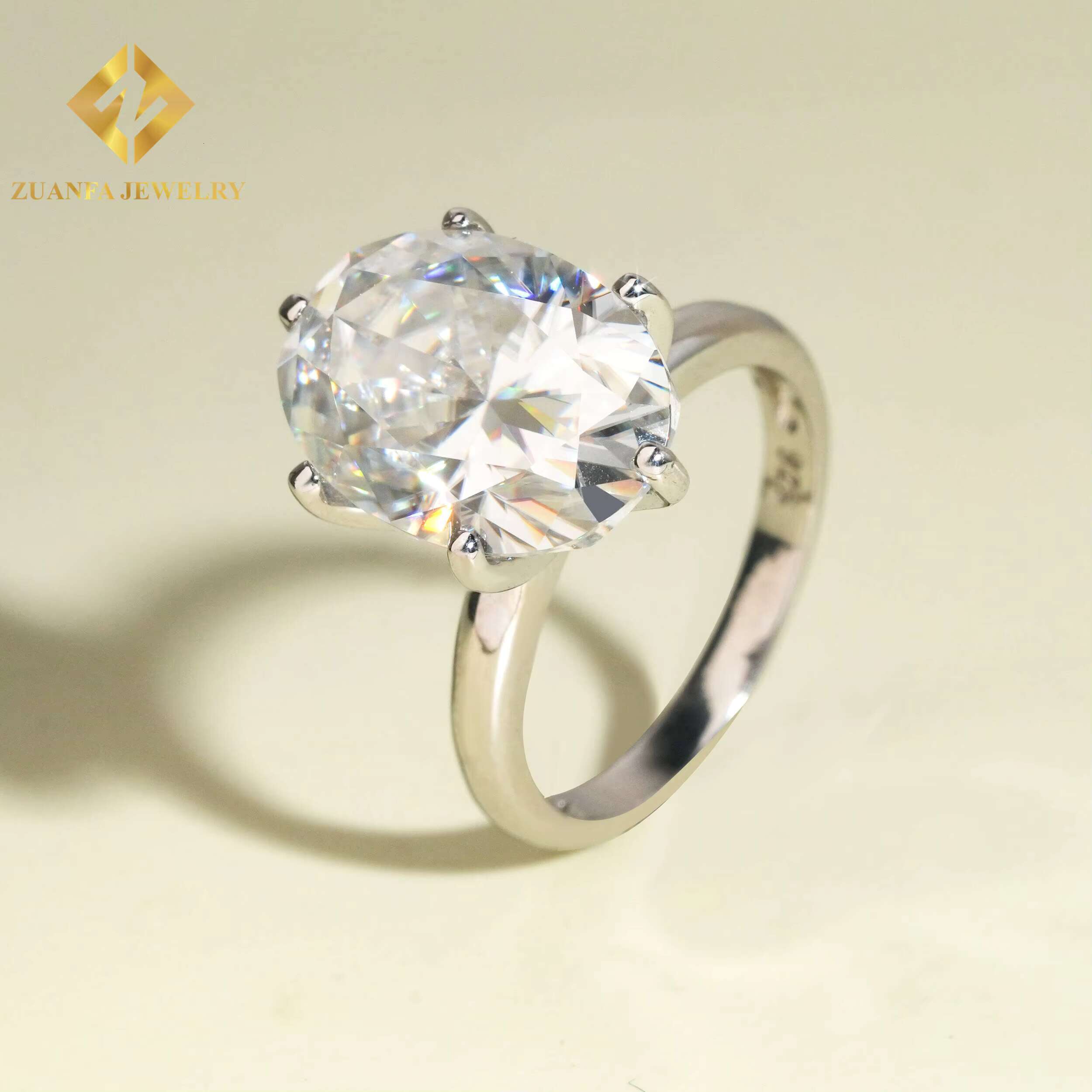 13ct Big Moissanite Jewelry 925 Sterling Silver VVS Moissanite Rings Jewelry Diamond Engagement Rings for Women