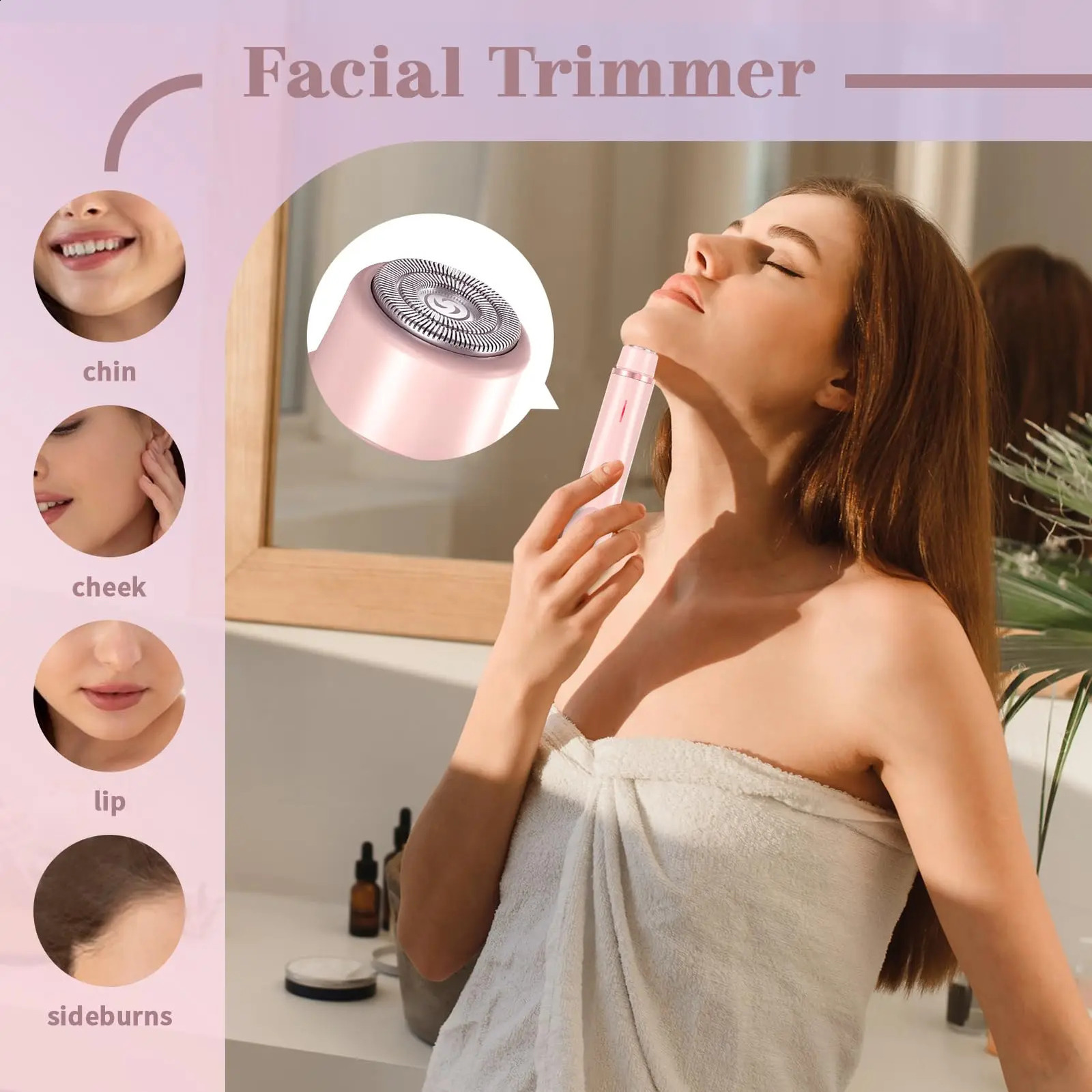 Electric Shaver for Women Waterproof Wet Dry Hair Razors 2 in 1 Double Head Dual Bikini Hair Trimmer Detachable Head Shaver 250326