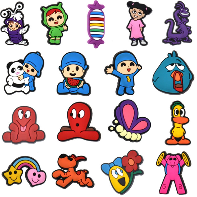 2025 cartoon pattern shoe charms cute movie theme shoecharms buckle pvc soft shoe part accessories gift