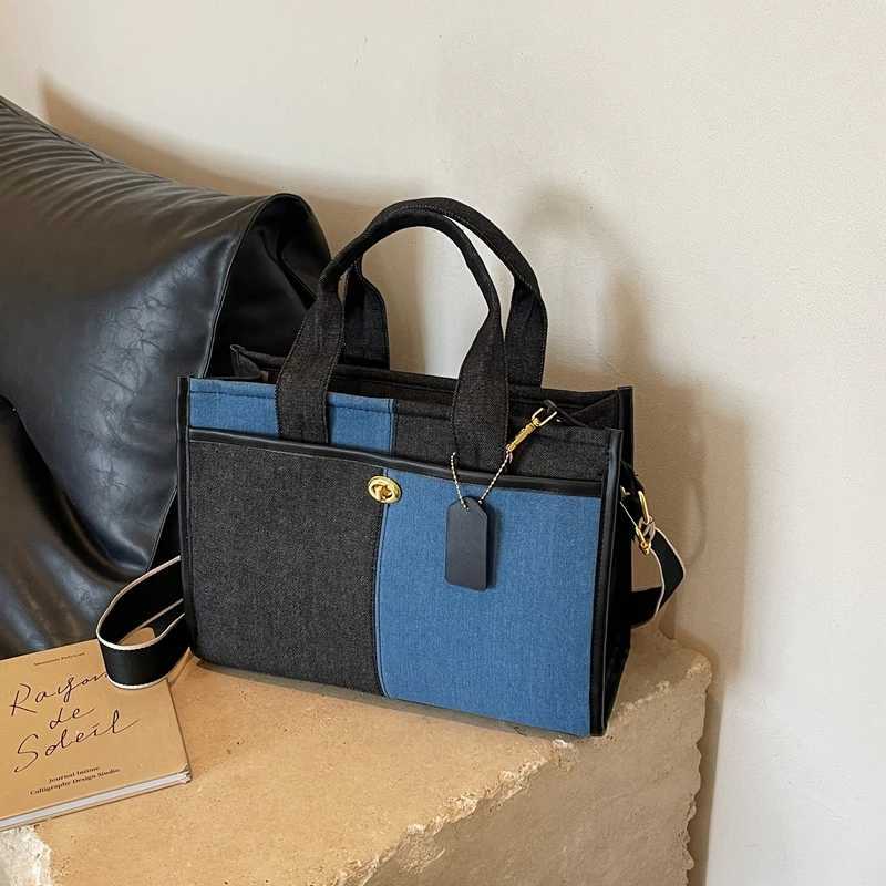 Designer bag New luxury denim fabric womens handbag square shoulder bag womens handbag designer fashionable and simple ten font Y250328