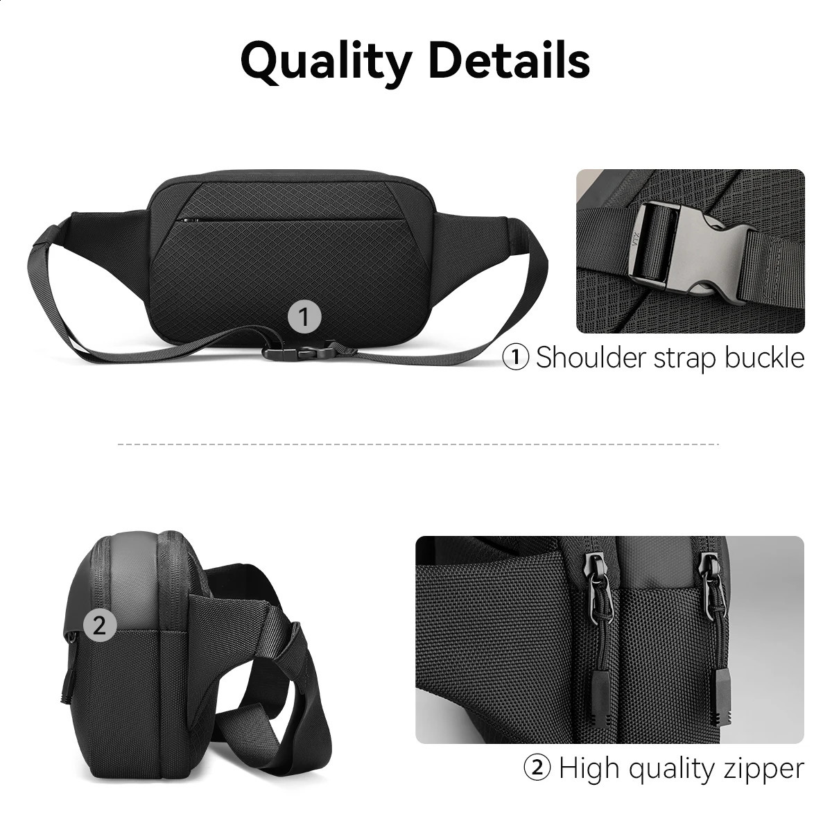 MARK RYDEN Mini Shoulder Bag for Men with Multiple Pockets Fits 7.9in Ipad 250407