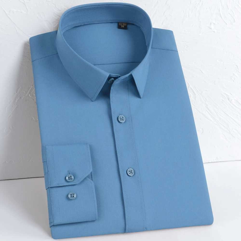 Mens long iron free fine stripe silk Fl dress without pocket wrinkles Fr regular suitable for work and leisure shirt X250329