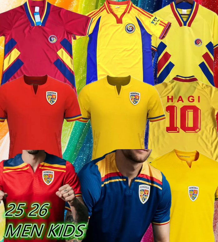 2024 2025 2026 Romania soccer jerseys 24 25 26 MARIN STANCIU OLARU CIALDAU MORUTAN DRAGUSIN TANASE home 94 00 Vintage Retro 1994 2000 HAGI adult football shirts