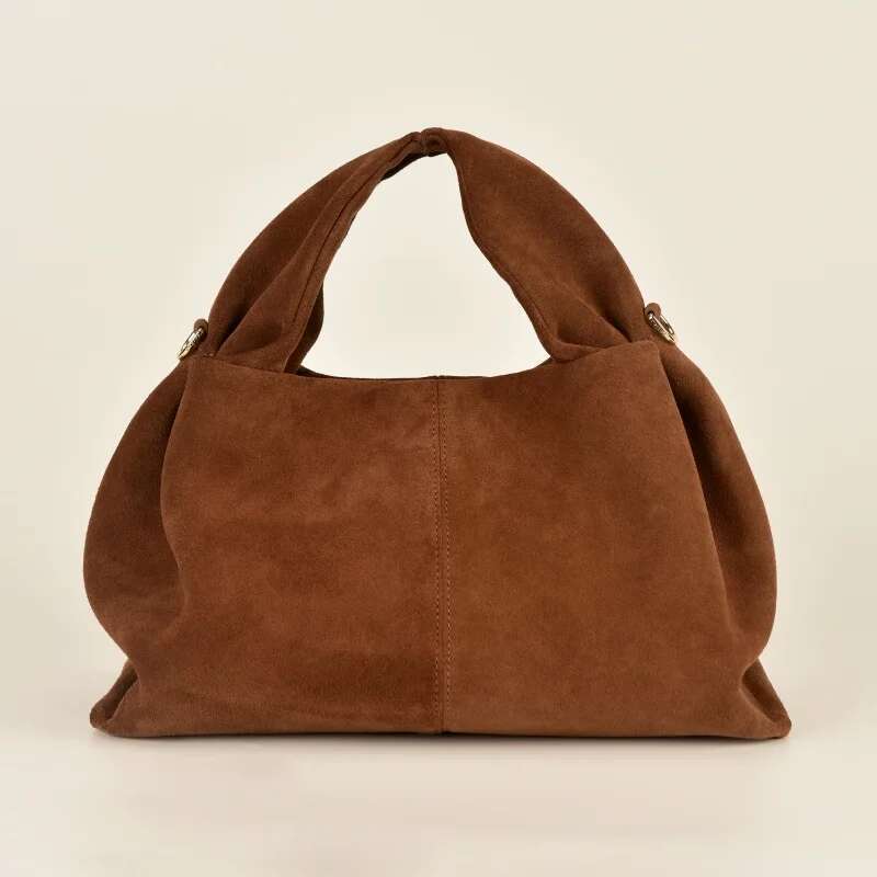 2024 New Dumpg Suede Leather Cowhide Large Capacity Handheld Single Shoulder Crossbody Bag Handbag For Women