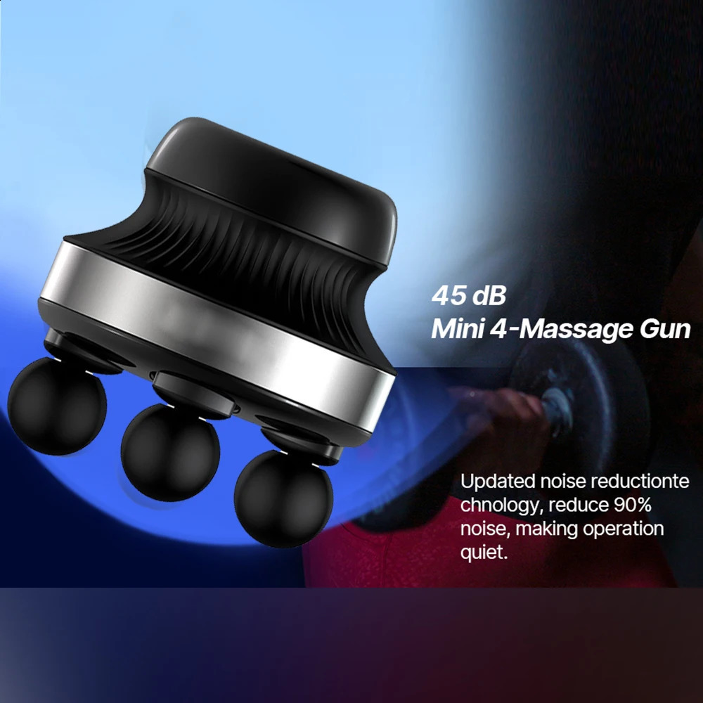 4-Heads Electric Muscle Massager Deep Tissue Easing Shoulder and Back Tension and Chiropractic Tool for Myofascial Release 250321
