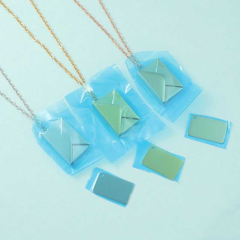 10 PCS/lot Detachable Envelope Pendant Necklaces Mirror Polish Stainless Steel Creative Love Letter DIY Necklace Y250329