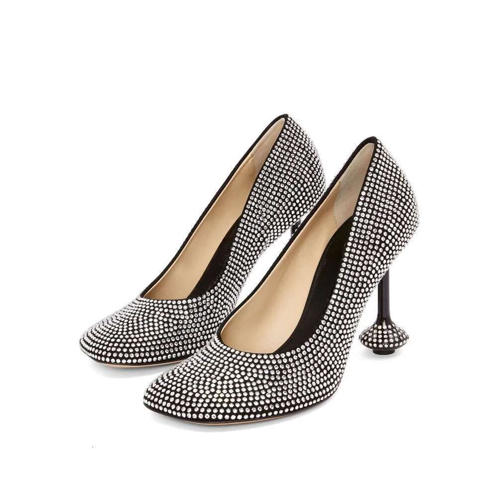 2025 New Women's Summer Rhie High Heels Round Toe Stiletto Sexy Dress Pumps Large Size Ladies Party Shoes
