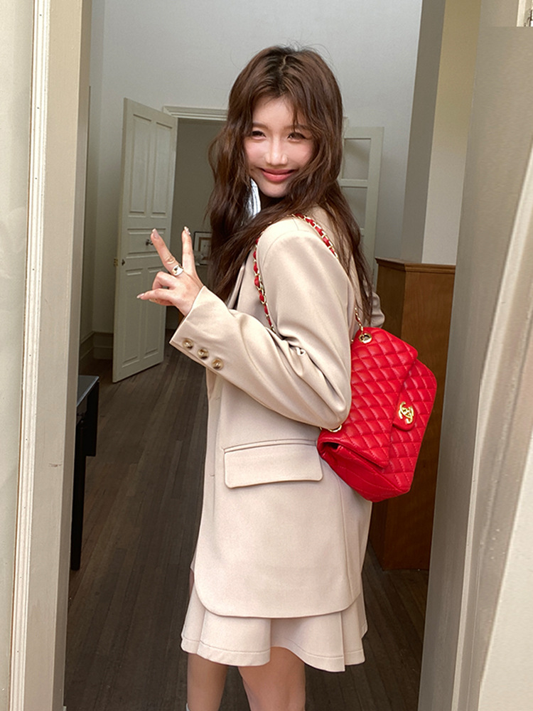 F328Chic Student-Friendly Women's Lightweight Suit Coat for Transitional Weather