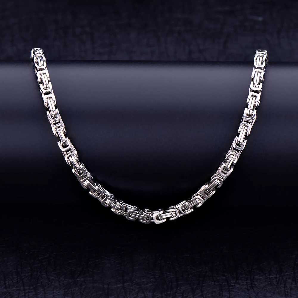 Width 5MM 316L Titanium Steel Empire Chain Necklace Fashion Stainless Steel Mens Necklace Hip Hop Rock Jewelry Length 60/70CM Y250329