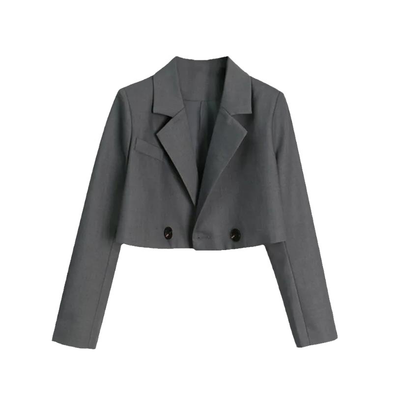 S328Spring and Autumn Women's Short Suit Jacket - Stylish Casual Outfit for Students