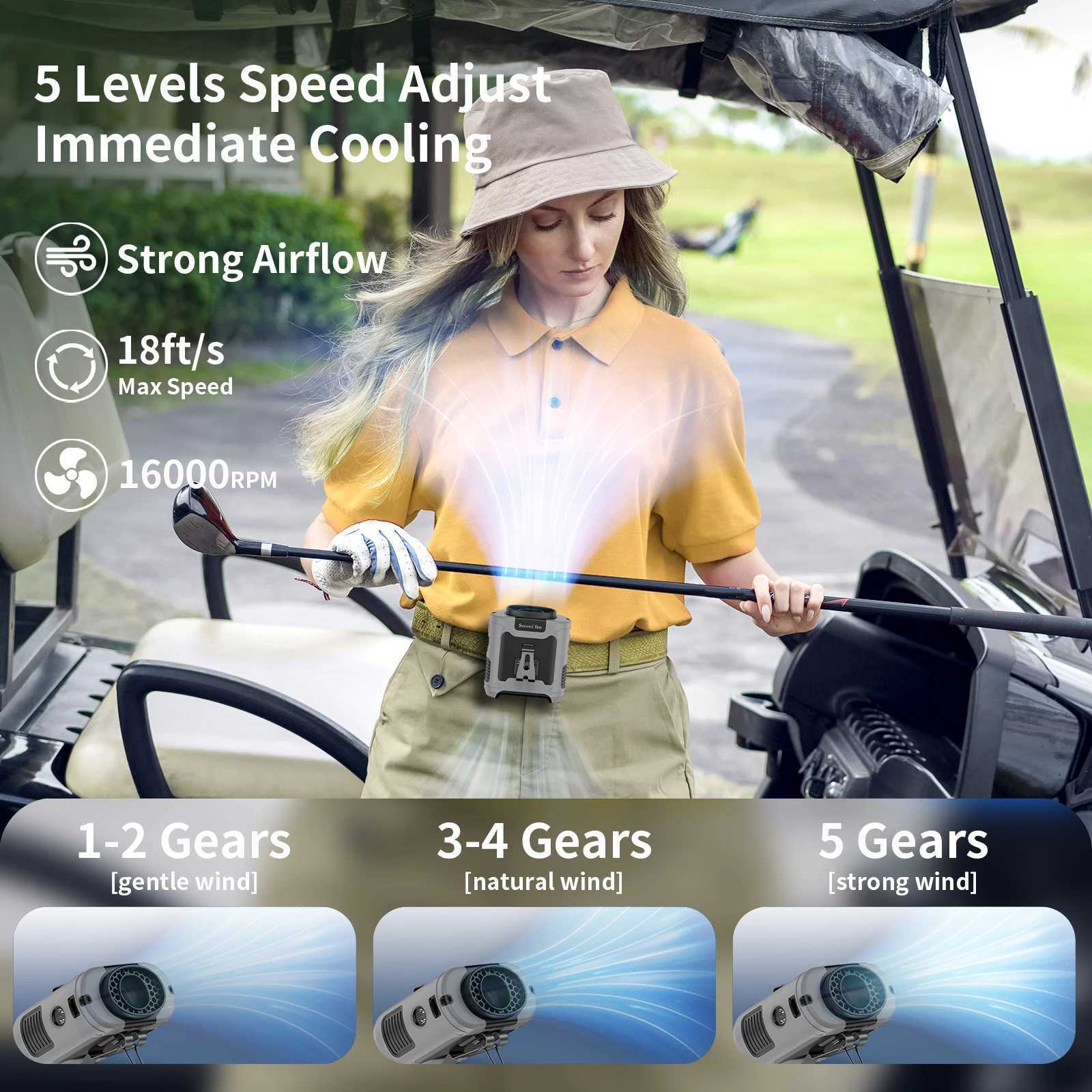 Socool fan 10000mAh waist fan portable pendant neck fan super strong wind with charging LED light used for outdoor work X250329