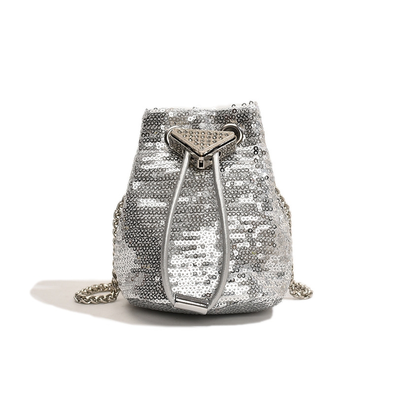 of version 3 Korean senior out crossbody fashion sequin bucket pull bundle children's girls small bag