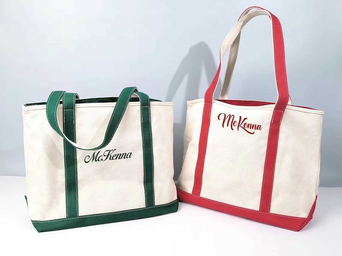 Designer bag EmbroideredCustom Text ToteIronic Boat ToteCanvasBeach BagSchool BagPersonalized GiftGift for HerBest Y250328