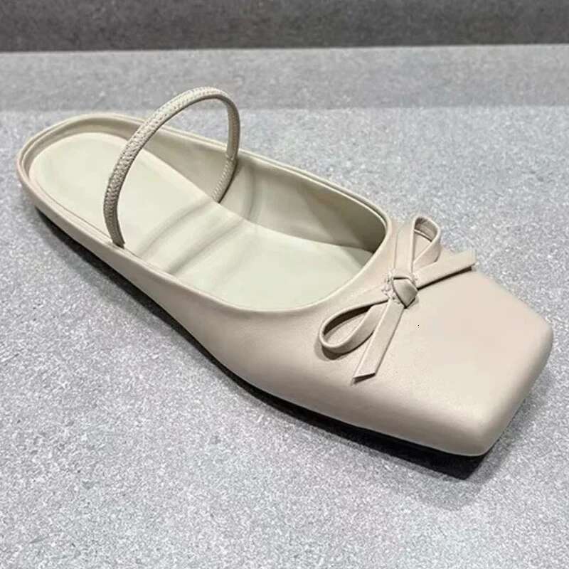 Flat Mules Slipper Square Toe Ballet Shoes Comfy Shallow Slide Women 2025 Autumn New Fashion Sandals Female Atos Mujer
