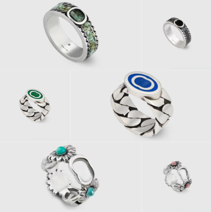 Classic High Quality Ring Designer Titanium Steel Light Green Letters Men and Women Couples Wedding 925 Silver Ring Valentine's Day Gift Never Tarnish Non-allergic