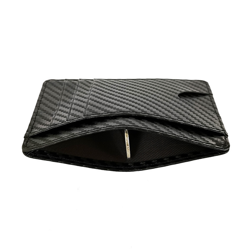PT050,Designer New Light Carbon Fiber RFID Thin Multifunctional Men's Multi Slot Short Change Bag Card Set