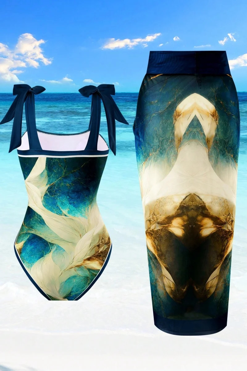 Womens onepiece swimsuit plus size push up large floral swimming beach suit with cover 250322Z