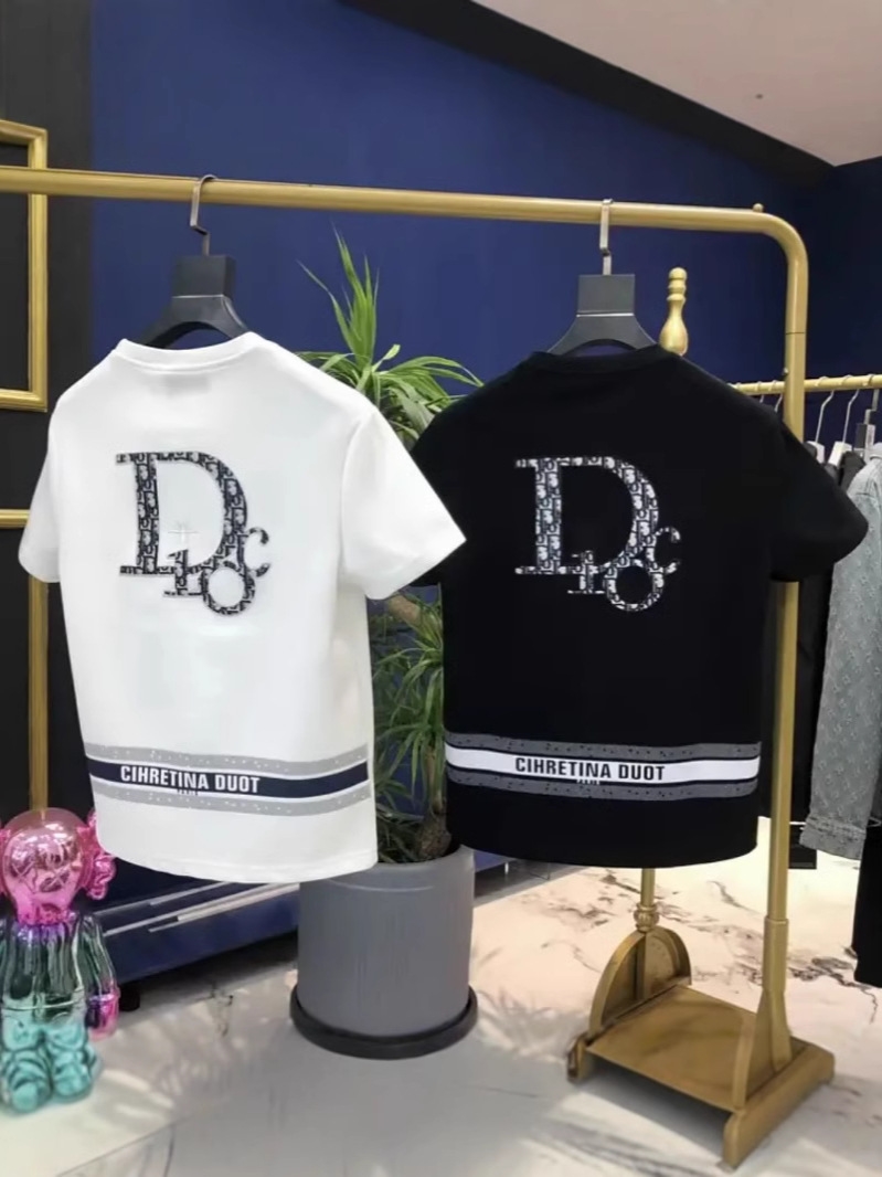2025 new men's short sleeve letter printing couple fashion trend round neck short sleeve breathable loose all match half sleeve gentle