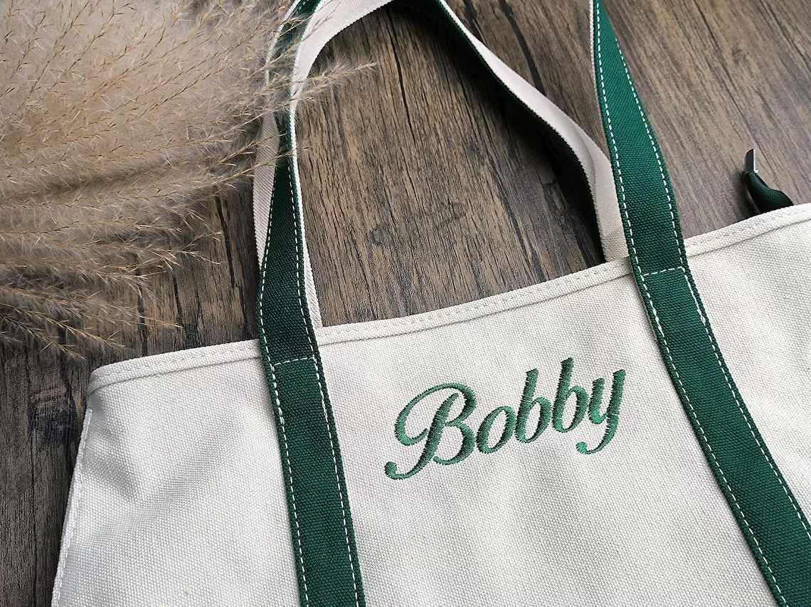 Designer bag EmbroideredCustom Text ToteIronic Boat ToteCanvasBeach BagSchool BagPersonalized GiftGift for HerBest Y250328