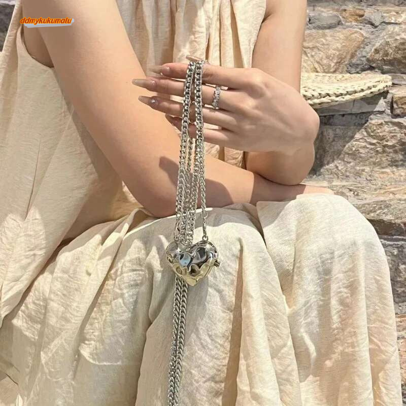 Fashionable Metal Heart Waistband Satchel Pearl Chain Crossbody Bags For Women Shoulder Bag Handbag Accessories ddmykukumalu