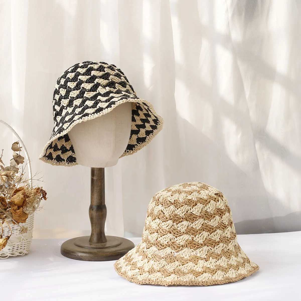NEW 2024 Wens Straw Hats crochet hat bucket hat UV Protection Sun Visor beach hat Wen Visors Ladies hat Wen Summer hat Cap X2503291