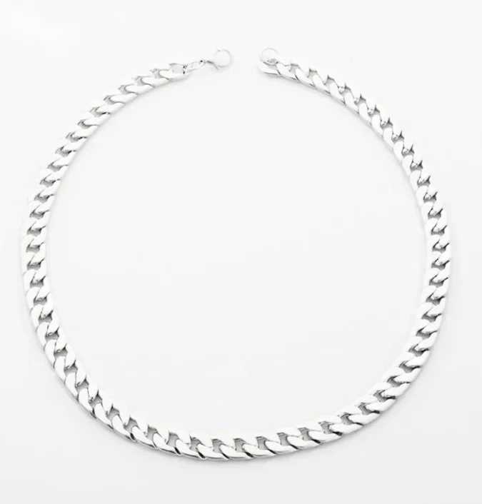 Delysia King Mens Stainless Steel Wide Flat Necklace Y250329