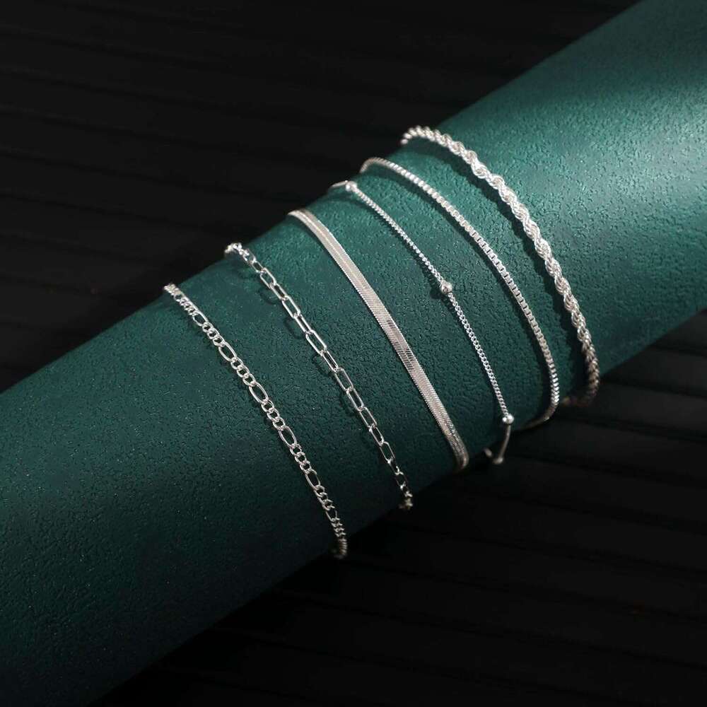Gold/Sier Women,14K Real Gold Plated Bracelets Stack Trendy Sets Stackable Snake Figaro Paperclip k Chain Adjustable Bracelet Pack Jewelry for Women