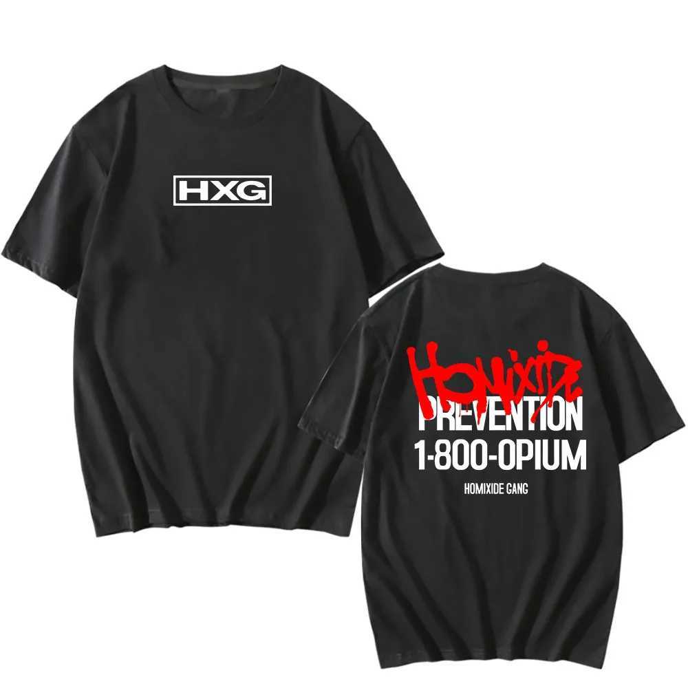 Rock Band HXG Homixide Gang Tshirts Camisetas Summer Cotton Short Sleeve T-shirt Men Women Clothing Graphic Tee Grunge Print Top X250329