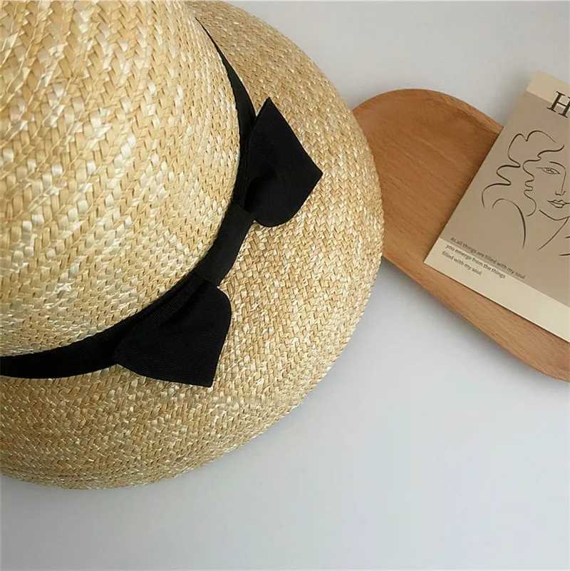 Handmade womens Cloche hat natural wide Brim summer hat ribbon bow ladies fine grass hat Kentucky Derby UV beach hat outdoorXJ250329