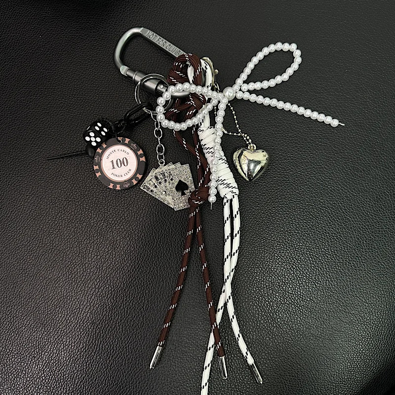 Small Scale Wealth Raising Chips Pearl Bags Pendants Hiking Buckles Hanging Ropes Keychains Couple Style Ornaments 250403250403